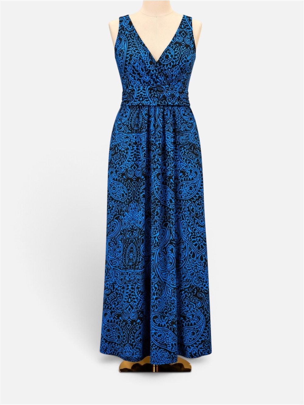 Chaps Teal Blue and Brown Dress